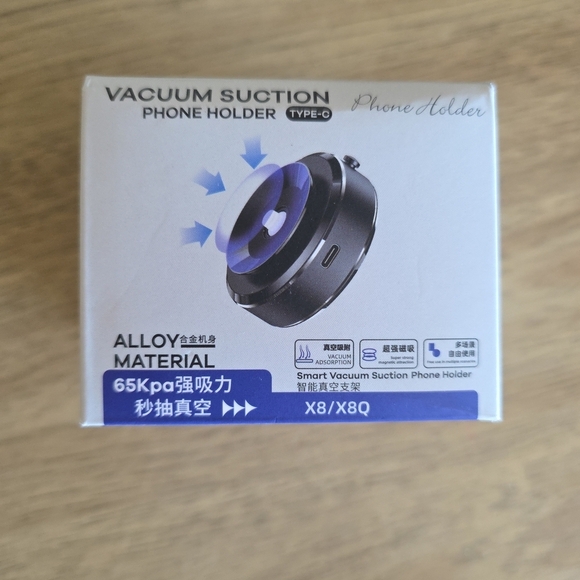 Vacuum Suction Phone Holder - Black and Blue - Picture 1 of 3
